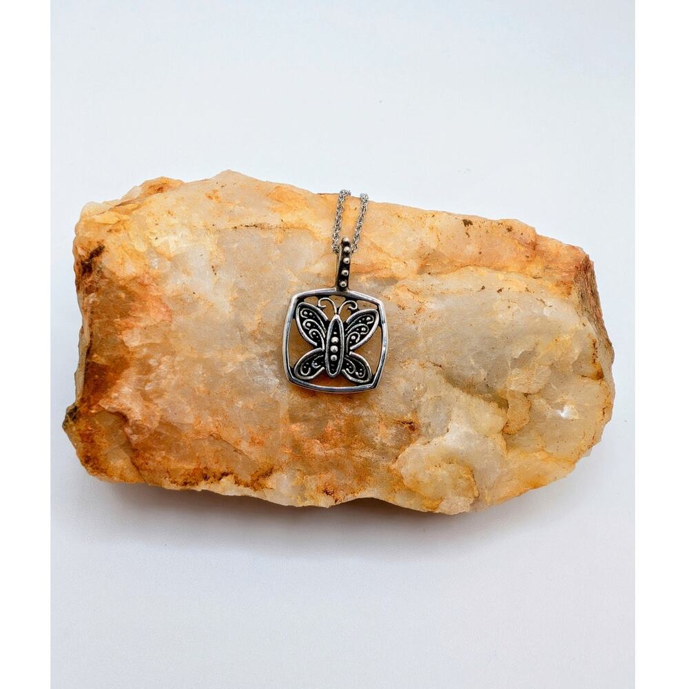 Lori Bonn Social Butterfly Pendant on an Adjustable 18-20 Inch 925 Chain - Picture 6 of 7